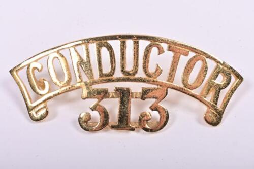 VICTORIAN RAILWAYS: A brass cap badge 'Conductor 303'