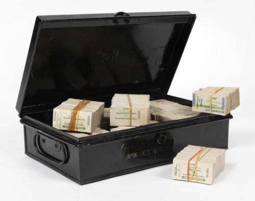 V/LINE: A black painted tin box of EDMONDSON tickets, all undated, Warrnambool Line with emphasis on Camperdown