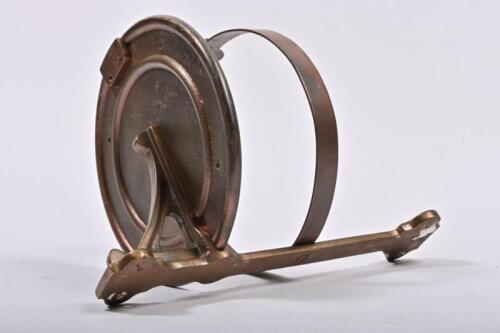 NSW RAILWAYS: A brass water flagon holder, 29cm high, 19cm diameter