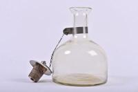 NSW RAILWAYS: A glass train decanter etched P.T.C. N.S.W., 23cm high - 2