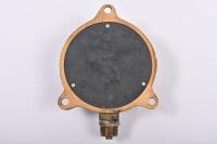 PRESSURE GAUGE: A brass air brake pressure gauge, 10cm across the dial - 2
