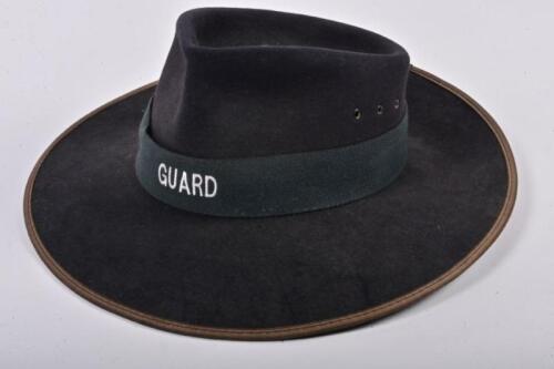 VICTORIAN RAILWAYS: An original Victorian Railways wide brim pure fur felt guards hat, by Statesman Hats, size 59