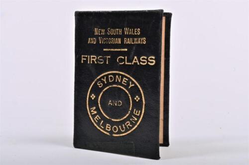 NSW & V RAILWAYS: A NSW and Victorian First Class Half-Yearly Season pass for use between Melbourne and Sydney, issued 1962