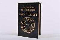 NSW & V RAILWAYS: A NSW and Victorian First Class Half-Yearly Season pass for use between Melbourne and Sydney, issued 1962