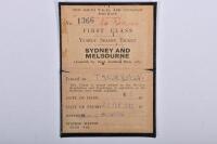 NSW & V RAILWAYS: A NSW and Victorian First Class Half-Yearly Season pass for use between Melbourne and Sydney, issued 1962 - 2