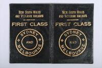 NSW & V RAILWAYS: A NSW and Victorian First Class Half-Yearly Season pass for use between Melbourne and Sydney, issued 1962 - 3