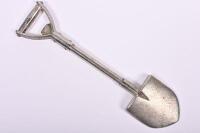 TOY SPADE: A toy metal spade from Zeehan Tasmania, 18cm long - 2