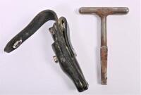 VICTORIAN RAILWAYS: An original carriage H key in leather belt holder - 2