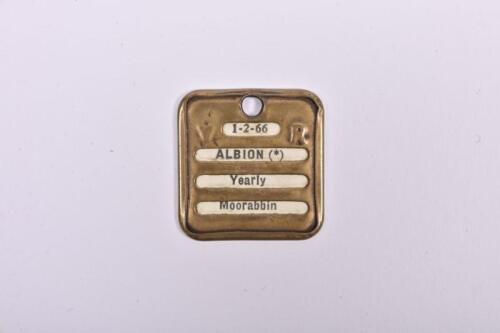 VICTORIAN RAILWAYS: An brass annual pass for travel between Albion and Moorabbin, issued 1966