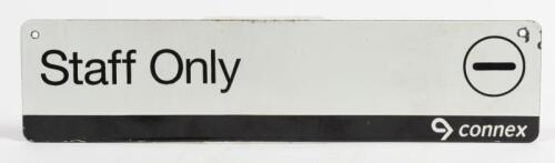 CONNEX: A Connex enamel 'Staff Only' notice sign, 10 x 42cm