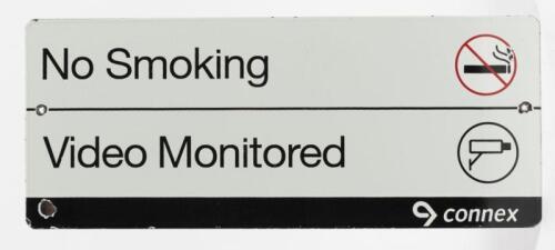 CONNEX: A Connex porcelain enamel 'No Smoking, Video Monitored' notice sign, 17.5 x 42cm
