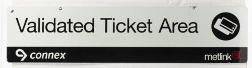 CONNEX: A Connex porcelain enamel 'Validated Ticket Area' notice sign, 24 x 100cm