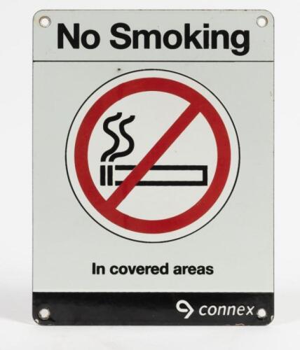 CONNEX: A Connex enamel 'No Smoking' notice sign, 26 x 19.5cm