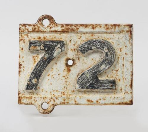 QUEENSLAND RAILWAYS: 72 mile track marker, cast iron, X cm.