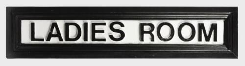 NSW RAILWAYS: An original wooden station sign with later moulded lettering 'Ladies Room', includes brackets, 28 x 121cm