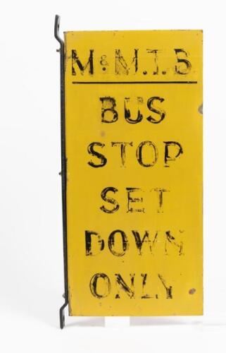 ENAMEL SIGN: An original enamel bus sign from suburban Melbourne, 65 x 30cm