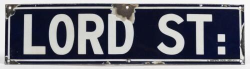 STREET SIGN: An original LORD ST. enamel street sign, 61 x 15.5cm
