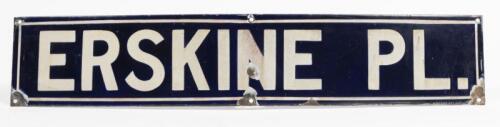 STREET SIGN: An original ERSKINE PL. enamel street sign, 15 x 80cm