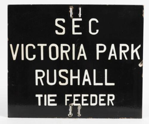 SEC: An original State Electricity Commission porcelain enamel sub-station sign, 32 x 28cm