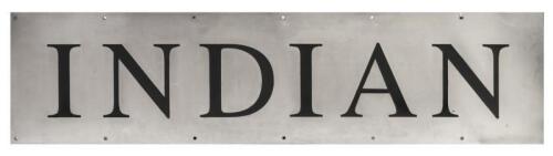 INDIAN PACIFIC: A stainless steel 'INDIAN' sign from the Indian Pacific Train, 37 x 150cm