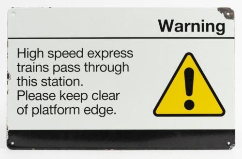 CONNEX: A Connex porcelain enamel 'Warning' sign, 35 x 56cm