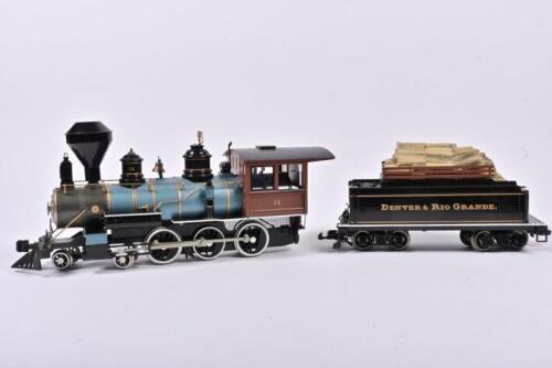 DENVER & RIO GRANDE: A model of American 4-6-0 locomotive from the Denver & Rio Grande Railway, in box