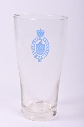 VICTORIAN RAILWAYS: A Victorian Railways crest printed insignia pot glass