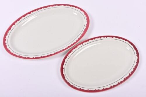 VICTORIAN RAILWAYS: A set of two ceramic oval platters from the Vinelander train service, the largest 29cm across at the widest