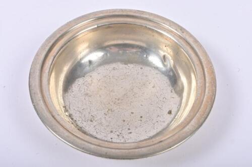 VICTORIAN RAILWAYS: A small silverplate bowl by Stokes & Sons with Victorian Railways stamped to base and engraved VR to rim, 13.5cm diameter