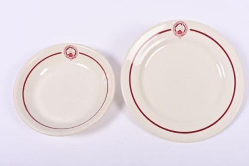 COMMONWEALTH RAILWAYS: A set of ceramic plate and bowl with Commonwealth Railways insignia, the largest 23cm diameter