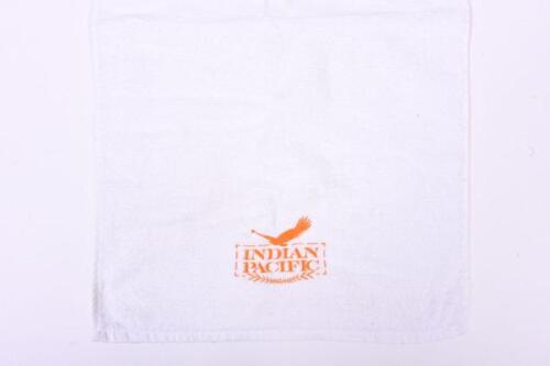 TOWEL: An Indian Pacific embroidered hand towel