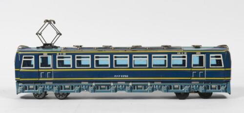pantograph TRAIN: A very large circa 1960s Japanese tin toy of a pantograph train by Yonezawa Toys Co. Ltd., 55cm long