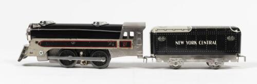 MARX: A Marx O Gauge 0-4-0 locomotive and 'New York Central' tender