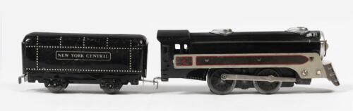 MARX: A Marx O Gauge 0-4-0 locomotive and 'New York Central' tender