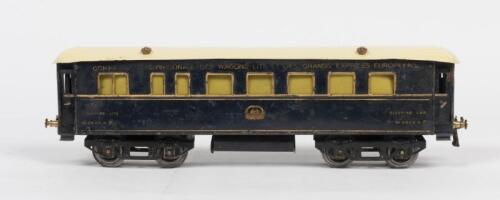 MECCANO: A Hornby Railways O gauge tin Riviera 'Blue' Coach carriage in original box