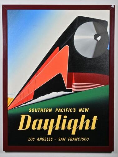 SOUTHERN PACIFIC: 'Southern Pacific's New Daylight', oil on board, 127 x 98cm overall