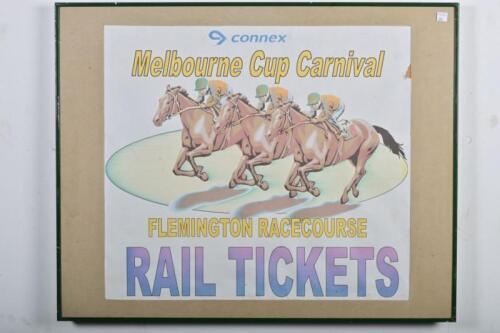 CONNEX: A Connex computer printed promotional poster for the Melbourne Cup Carnival from the, now infamous for Connex, 2006 Carnival, framed and glazed, 62 x 77cm overall
