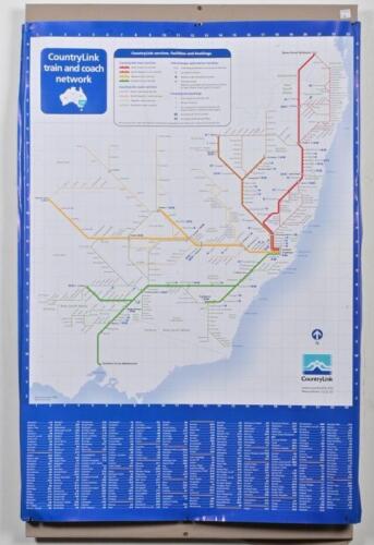 COUNTRY LINK: A Countrylink train and coach network information poster, 101 x 70cm