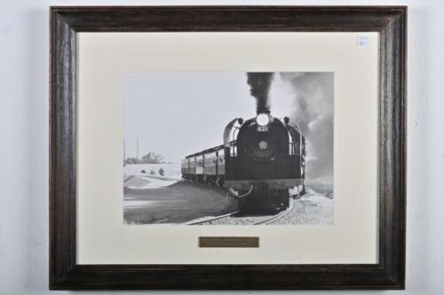 An original photograph of tourist train on the Victor Harbour Line, South Australia, framed and glazed, 47 x 59cm.