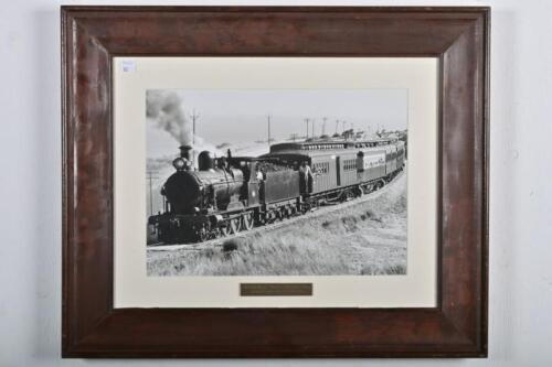VICTOR HARBOUR: An original photograph of a tourist train on the Victor Harbour Line, South Australia, framed and glazed, 48.5 x 58.5cm