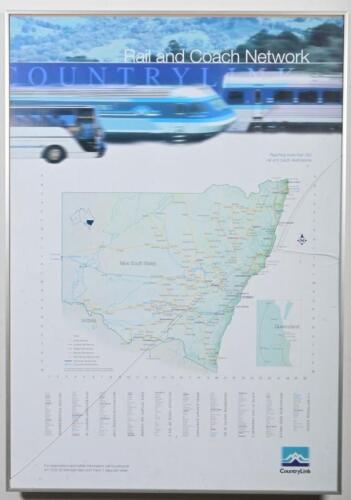 COUNTRY LINK: A poster of the Country Link Rail & Road Network, framed and glazed, 101 x 71cm