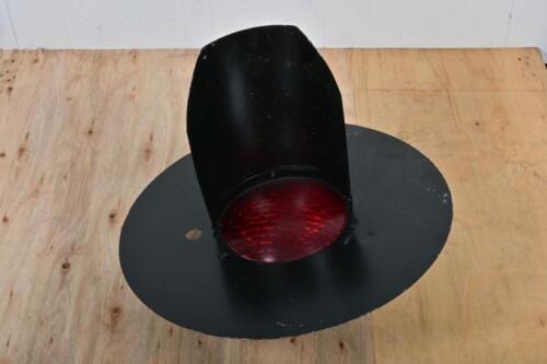 WESTINGHOUSE BRAKE & SIGNAL: A level crossing flashing light, cast aluminium body and red plastic lens, 51cm diameter