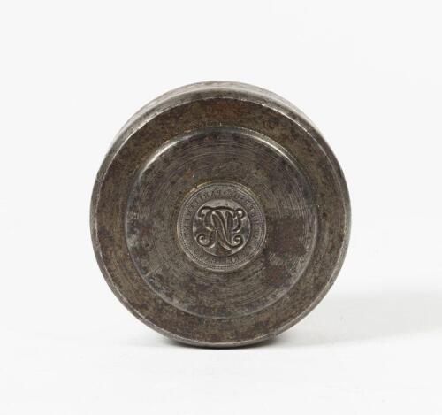 VICTORIAN RAILWAYS: A negative die stamp block for a 'Members of Parliament Free Pass' badge, 7cm diameter
