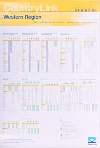 COUNTRY LINK: Two CountryLink Western Region timetable posters, 69.5 x 99.5cm