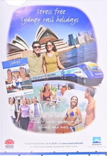 COUNTRY LINK: CountryLink XPT promotional poster, 'Stress free Sydney rail holidays', 69.5 x 99.5cm