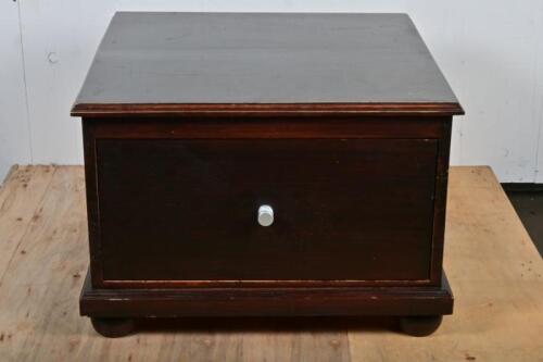 SIDE TABLE: A contemporary side table with single drawer, 43cm high, 63cm wide, 63cm deep