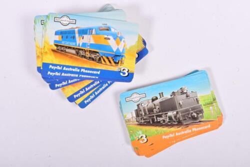 PHONECARDS: Forty PayTel phonecards, eleven featuring a G class 2-6-0 0-6-2 Garratt locomotive and twenty-nine a S class Diesel electric locomotive