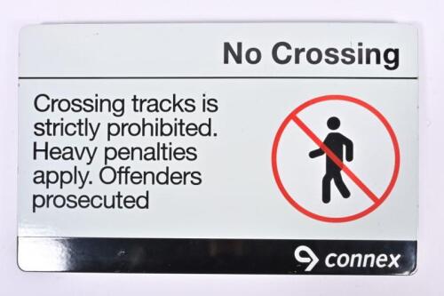 CONNEX: A Connex enamel 'No Crossing' warning sign, 35 x 56cm