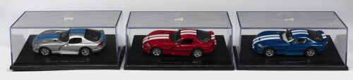 DODGE: Three NOS 1:48 scale Universal Hobbies Dodge Viper GTS Coupe 1998
