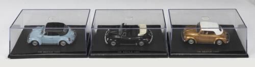 VOLKSWAGEN: Three NOS 1:43 scale Universal Hobbies Volkswagen Beetle 1303